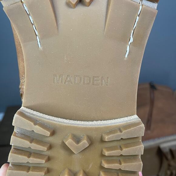 MADDEN Men\'s Combat Boots Size 12 Tan Brown Zip Up Lace Up with Ortholite main image 6